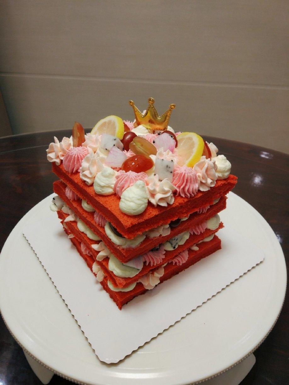 红丝绒圣诞生日蛋糕（戚风蛋糕胚）