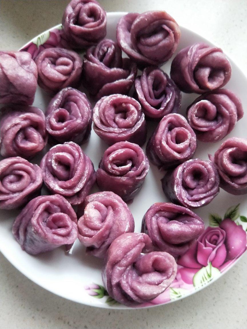 紫薯玫瑰花馒头