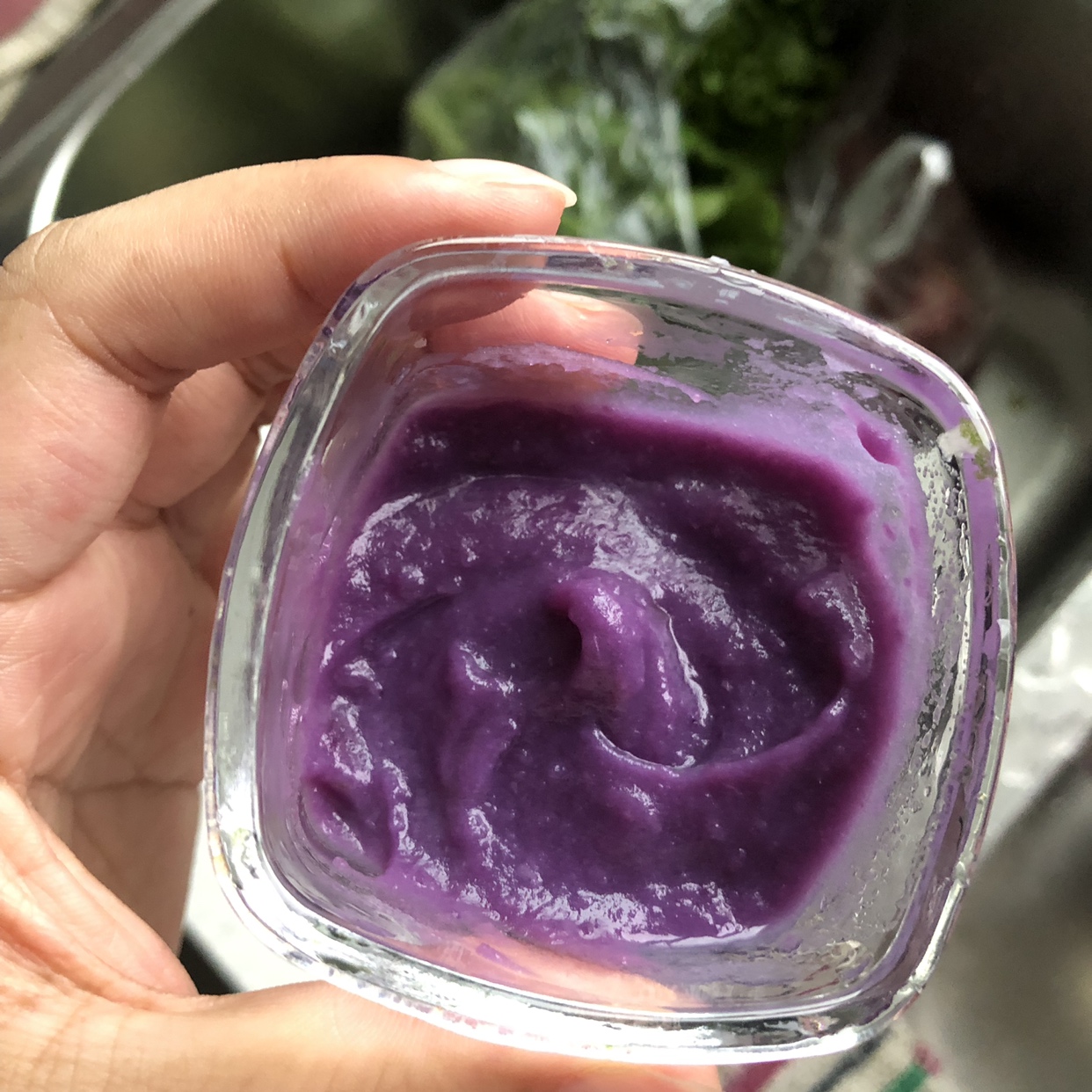 奶香紫薯泥（6个月辅食）的做法