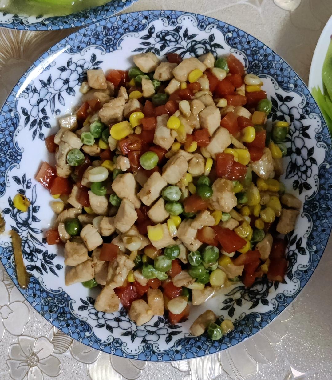 玉米鸡丁
