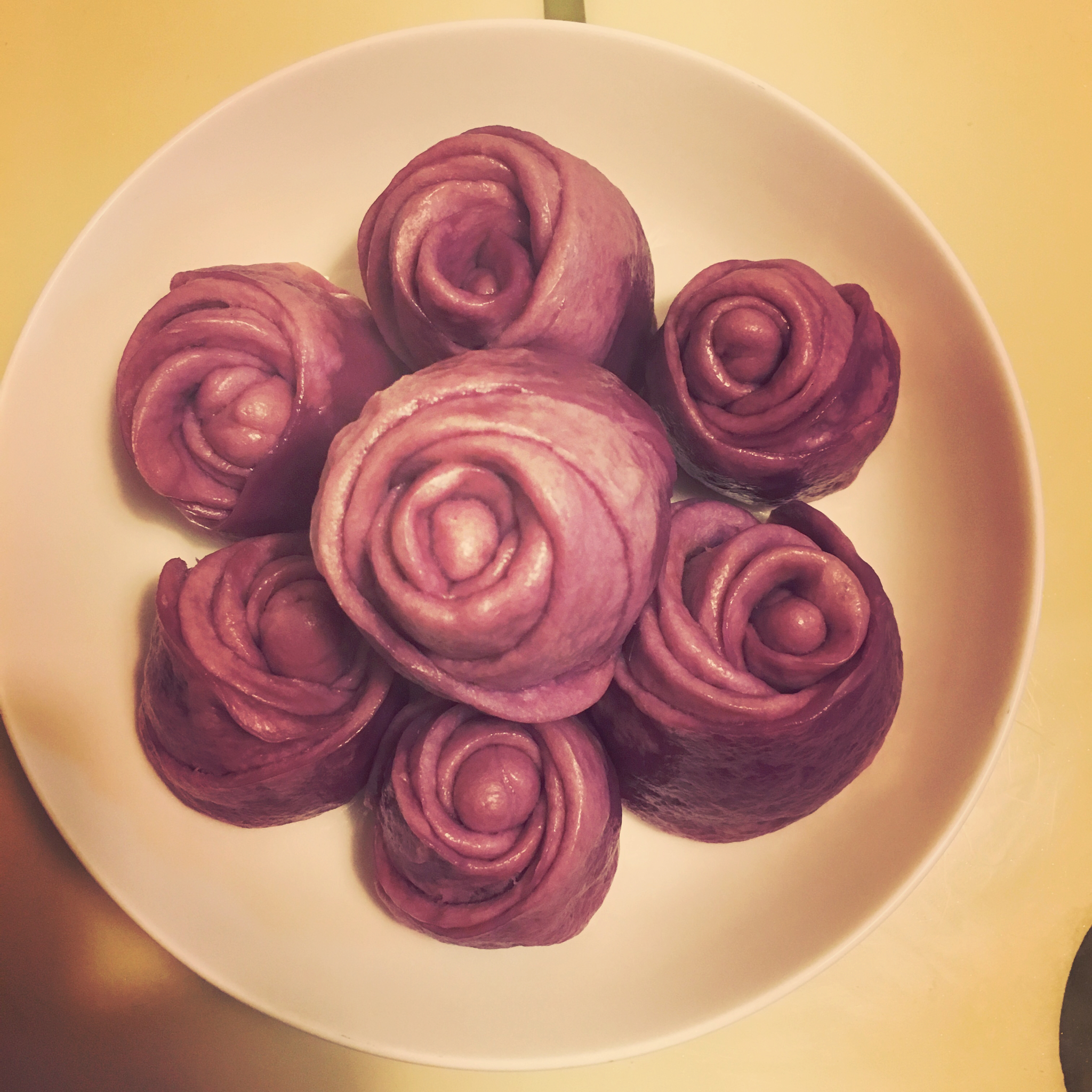 紫薯玫瑰花馒头