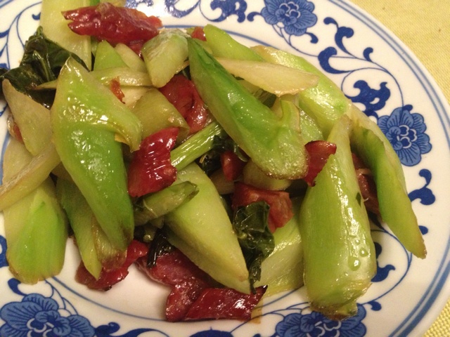 腊肠炒芥蓝
