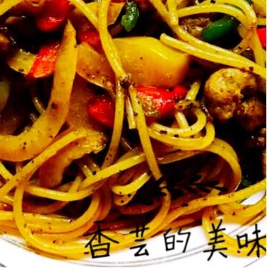 牛肉粒黑椒意面