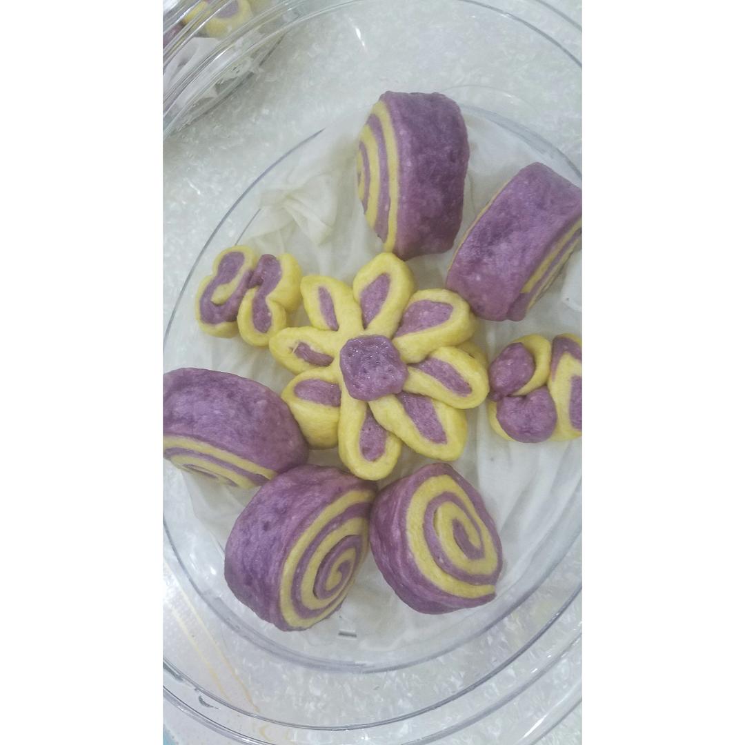 南瓜紫薯花样馒头