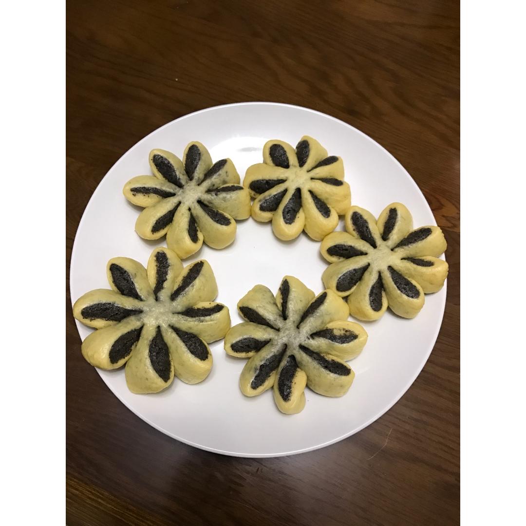 南瓜紫薯花样馒头