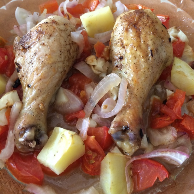 香蒜蕃茄烤鸡腿