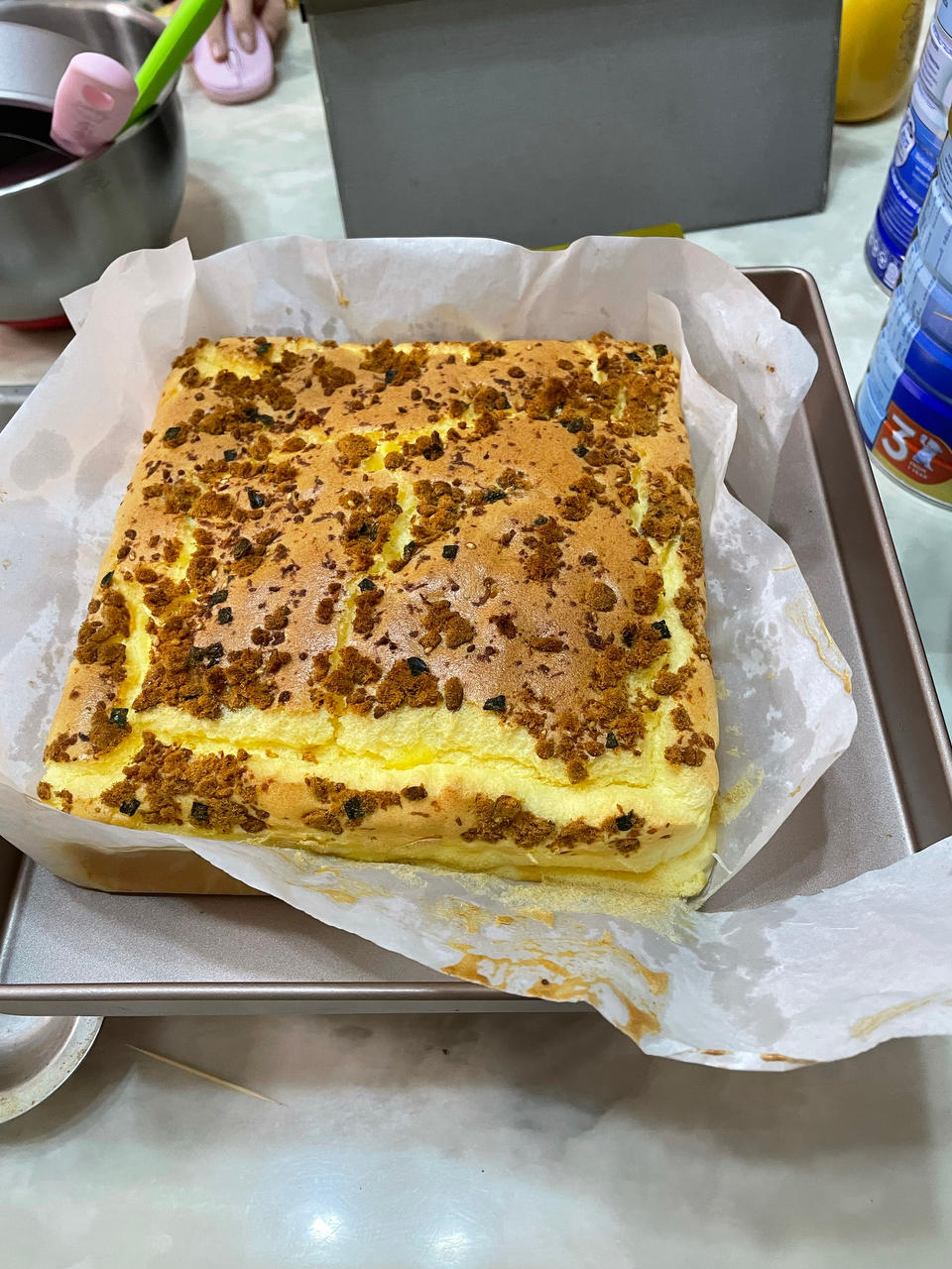 芝士夹心肉松蛋糕🍰