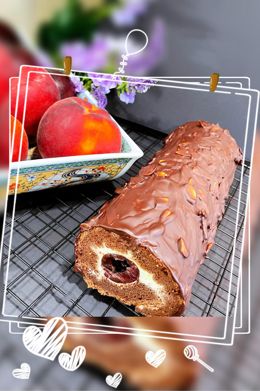 格格卷儿做的梦龙蛋糕卷巧克力脆皮蛋糕卷bypinkrabbit