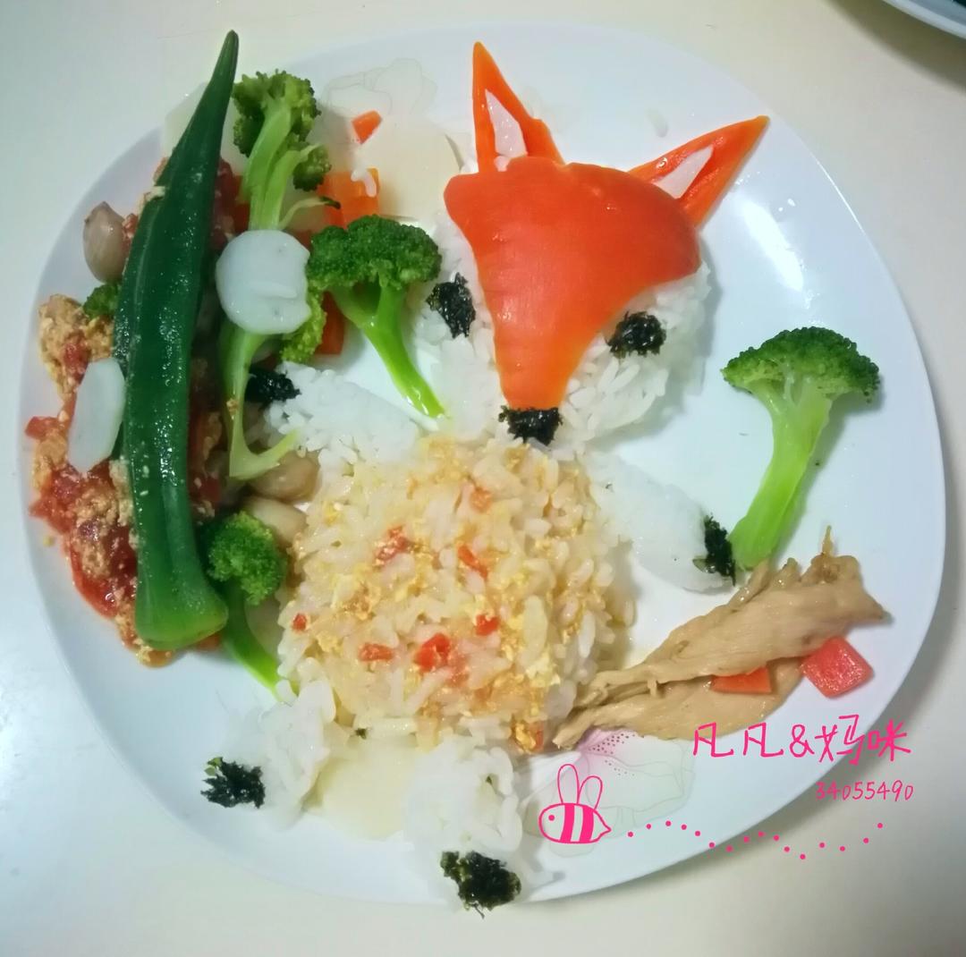 可爱小狐狸饭团便当