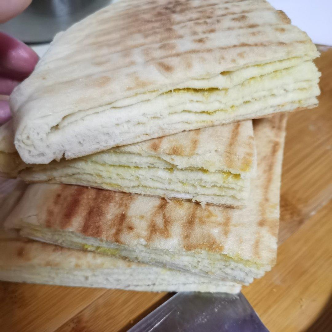 秒光黄金千层发面饼😋（烙•蒸）外脆内软！无需手揉！附两种整形手法视频细节图