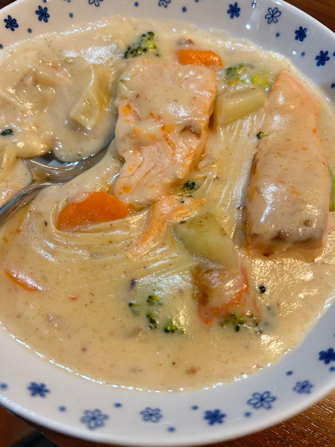 三文鱼奶油炖菜+芝士焗饭【曼食慢语】