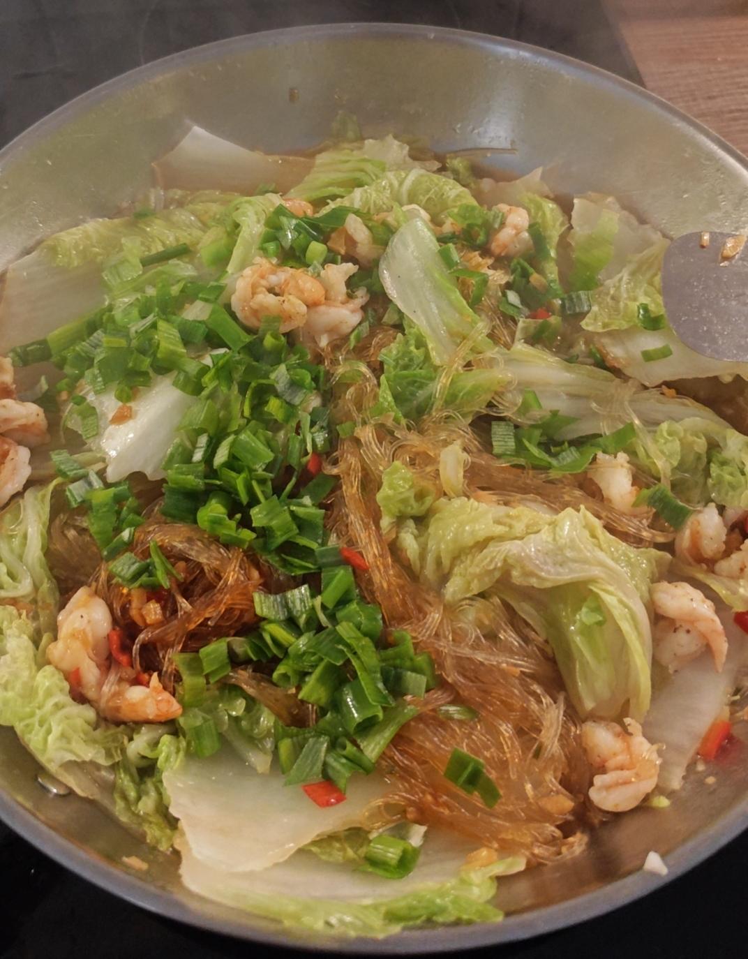 蒜蓉白菜粉丝虾煲
