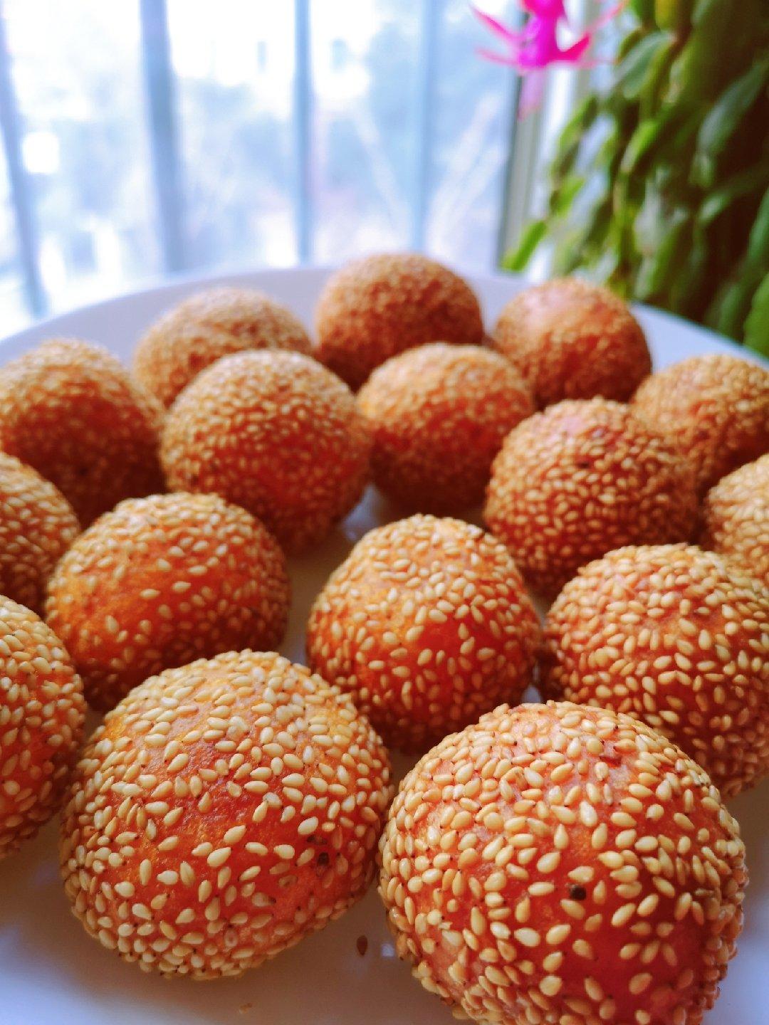 “南瓜芝麻球”聚餐必做小点心