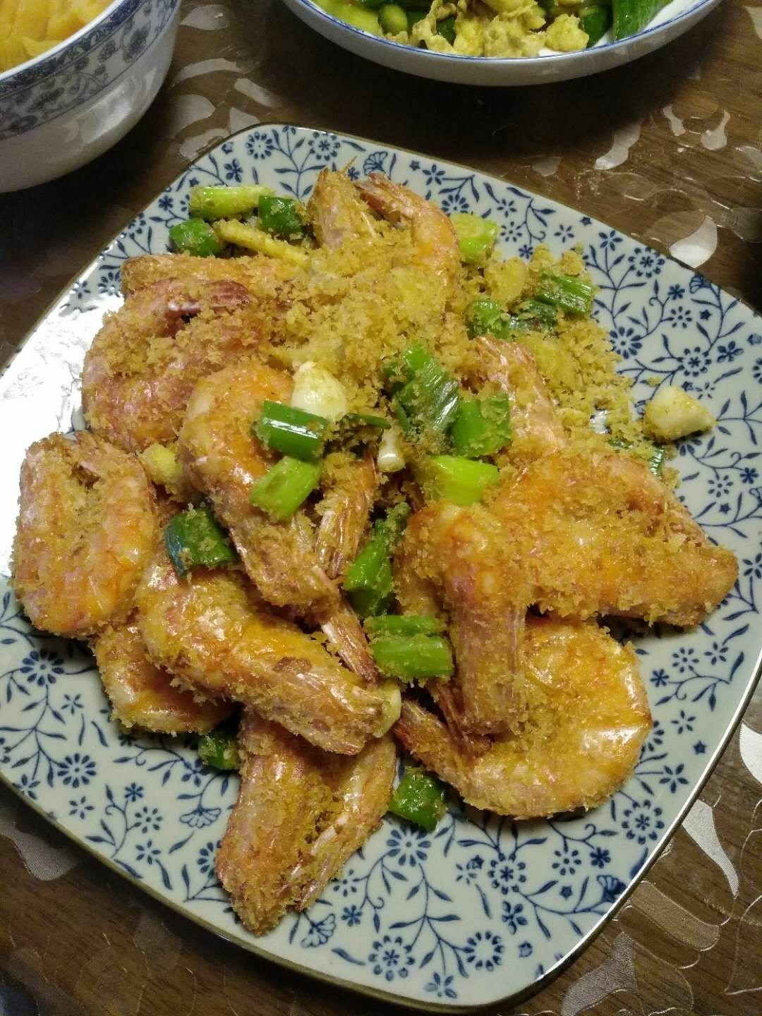 面包屑炒虾