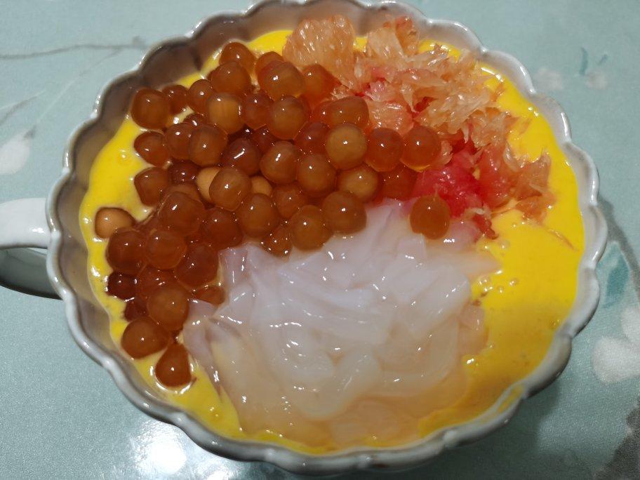 港式甜品——杨枝甘露(芒果西米露)附芒果花切法