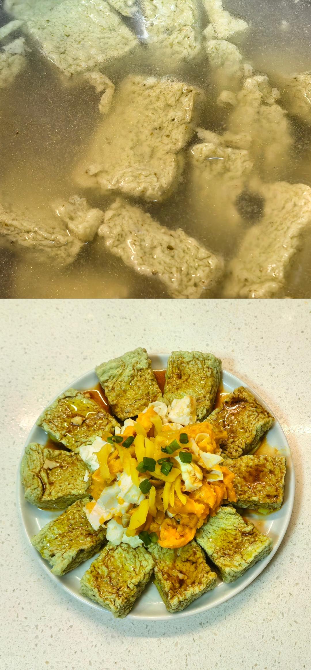 咸蛋榨菜拌翡翠豆腐 by wqy