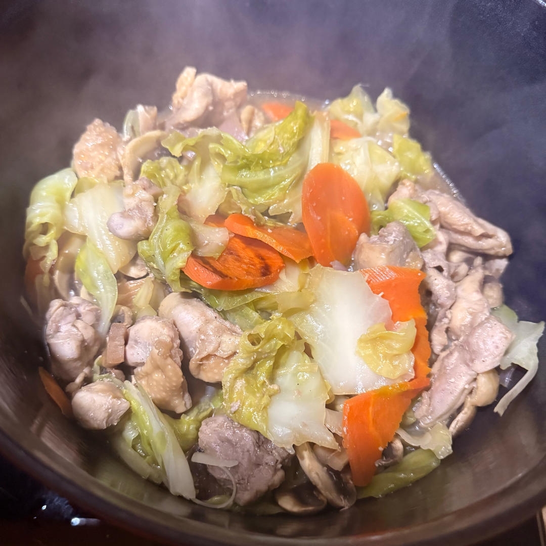 （自用转载）无水鸡肉蔬菜锅