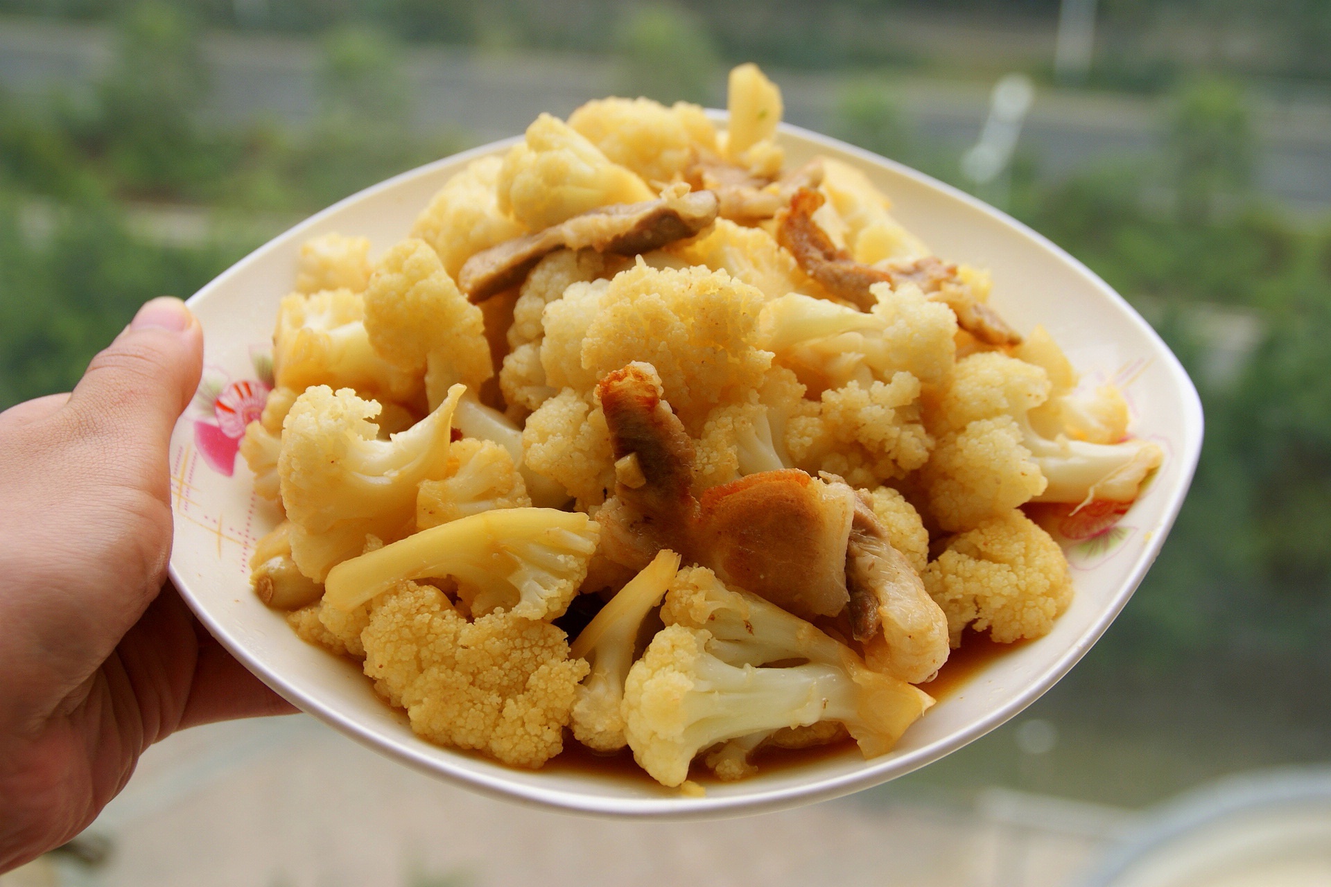 菜花炒肉片