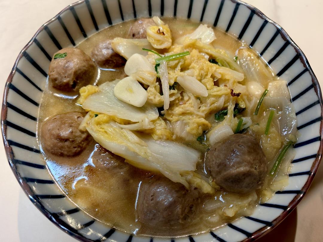 家常菜谱｜牛肉丸炒娃娃菜