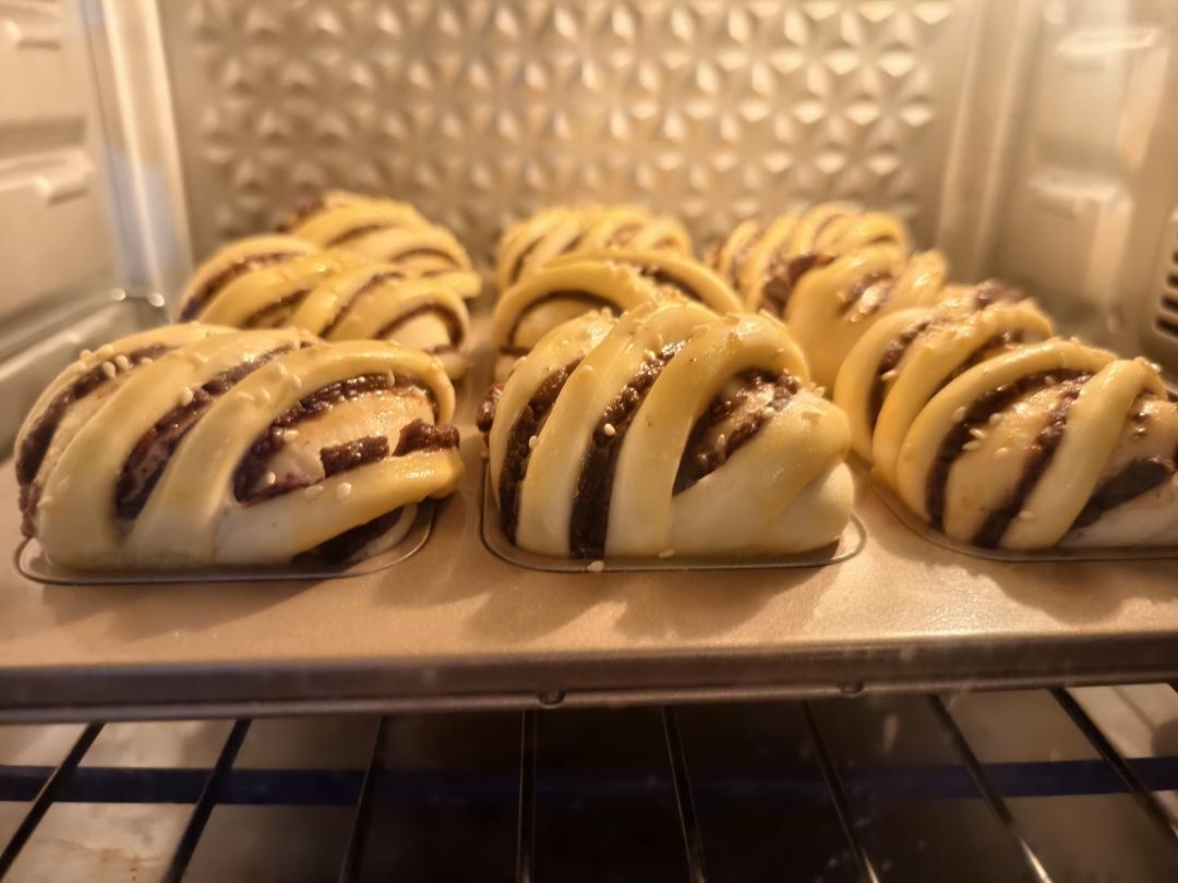 一次发酵超简单的豆沙小面包小吐司