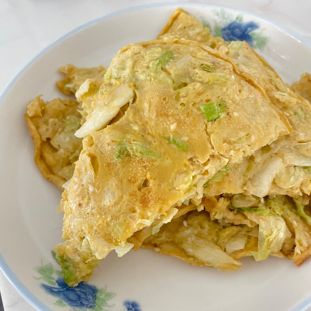 低卡无米无面粉生菜鸡蛋饼