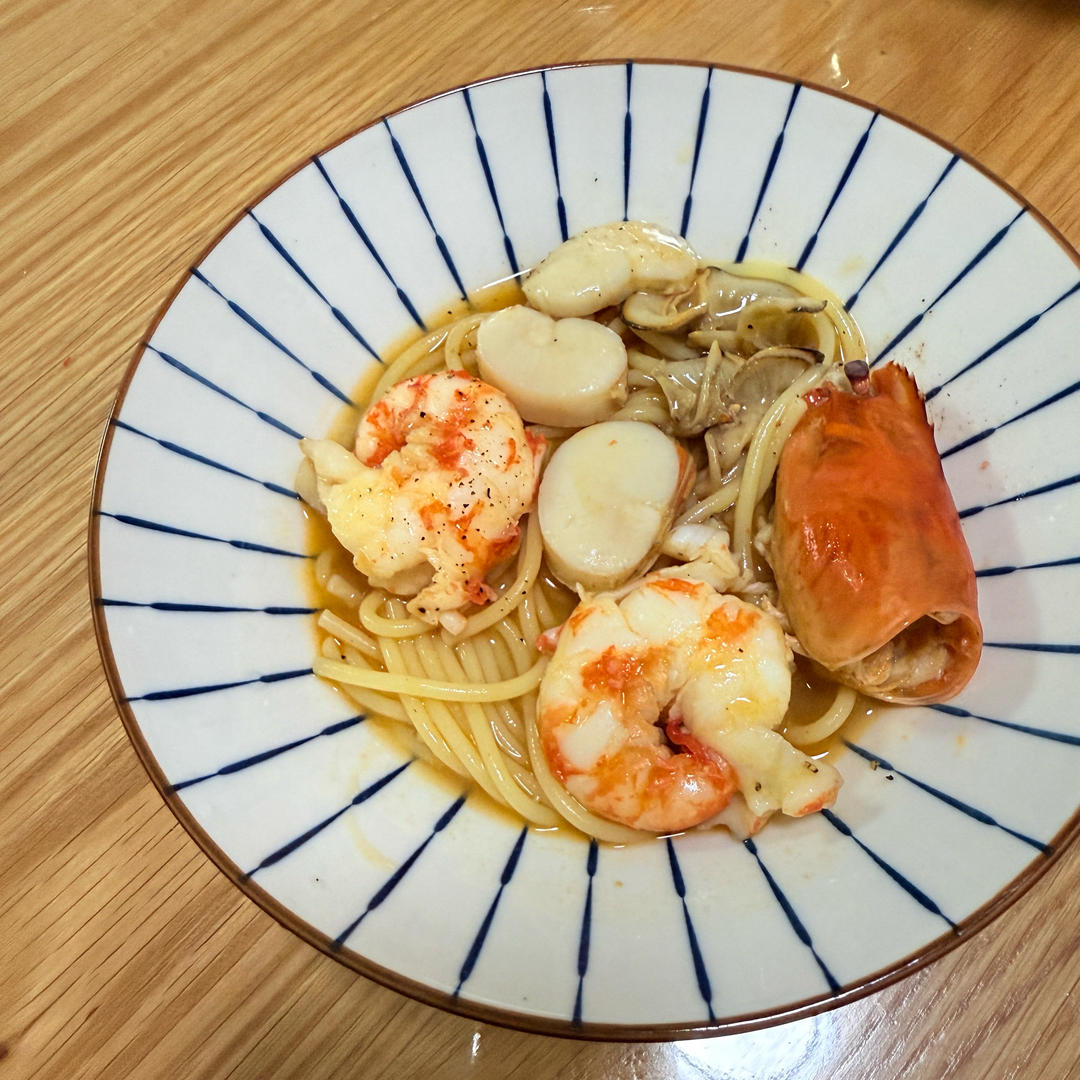 芦笋蘑菇虾仁意面－减脂轻食