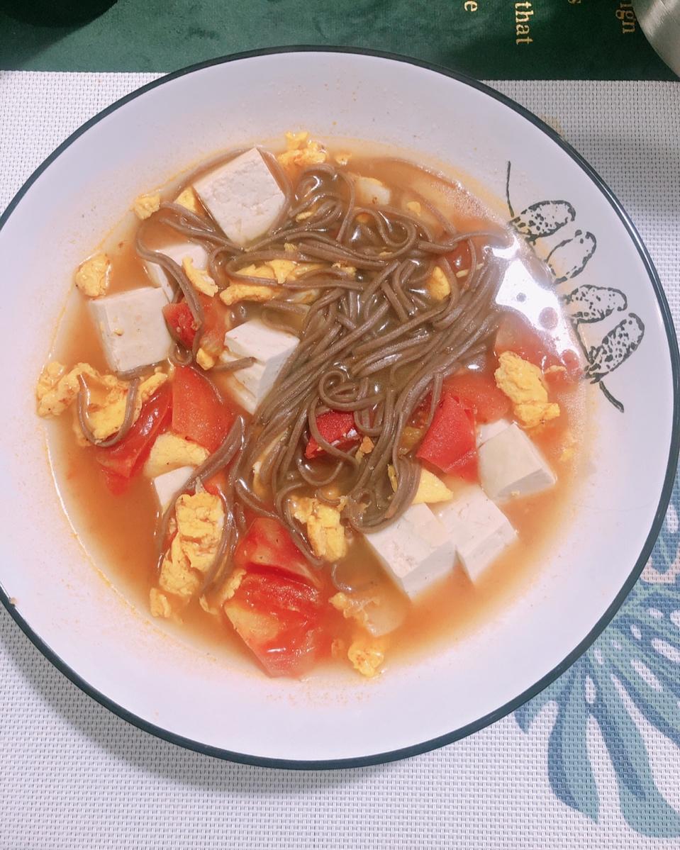 西红柿鸡蛋豆腐荞麦面【减脂餐】