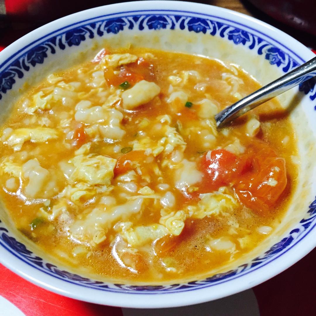 西红柿鸡蛋疙瘩汤