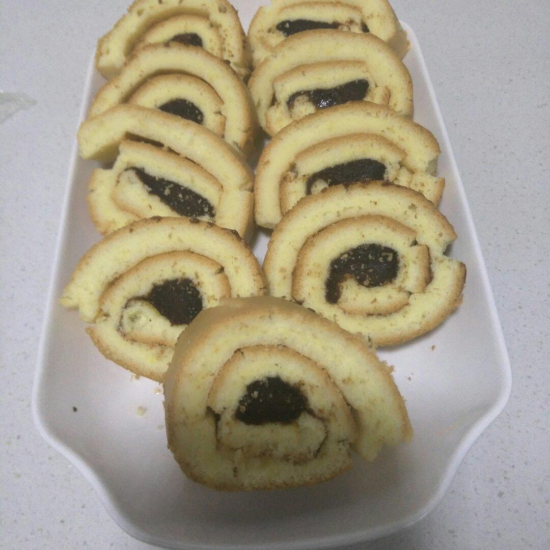 戚风蛋糕卷（家用30L烤箱自带烤盘之3蛋卷卷）