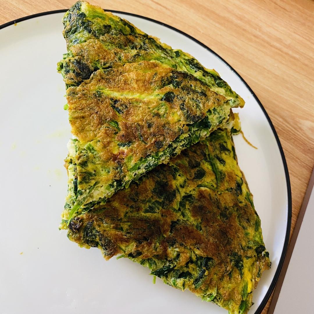 菠菜鸡蛋饼（无面粉）