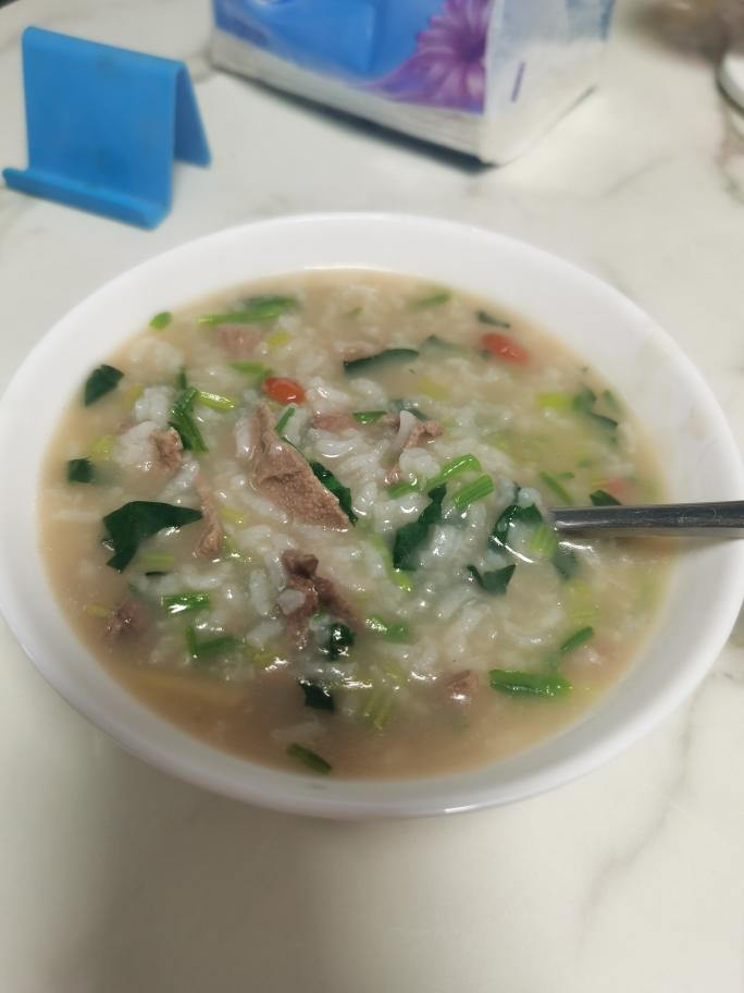 菠菜猪肝粥