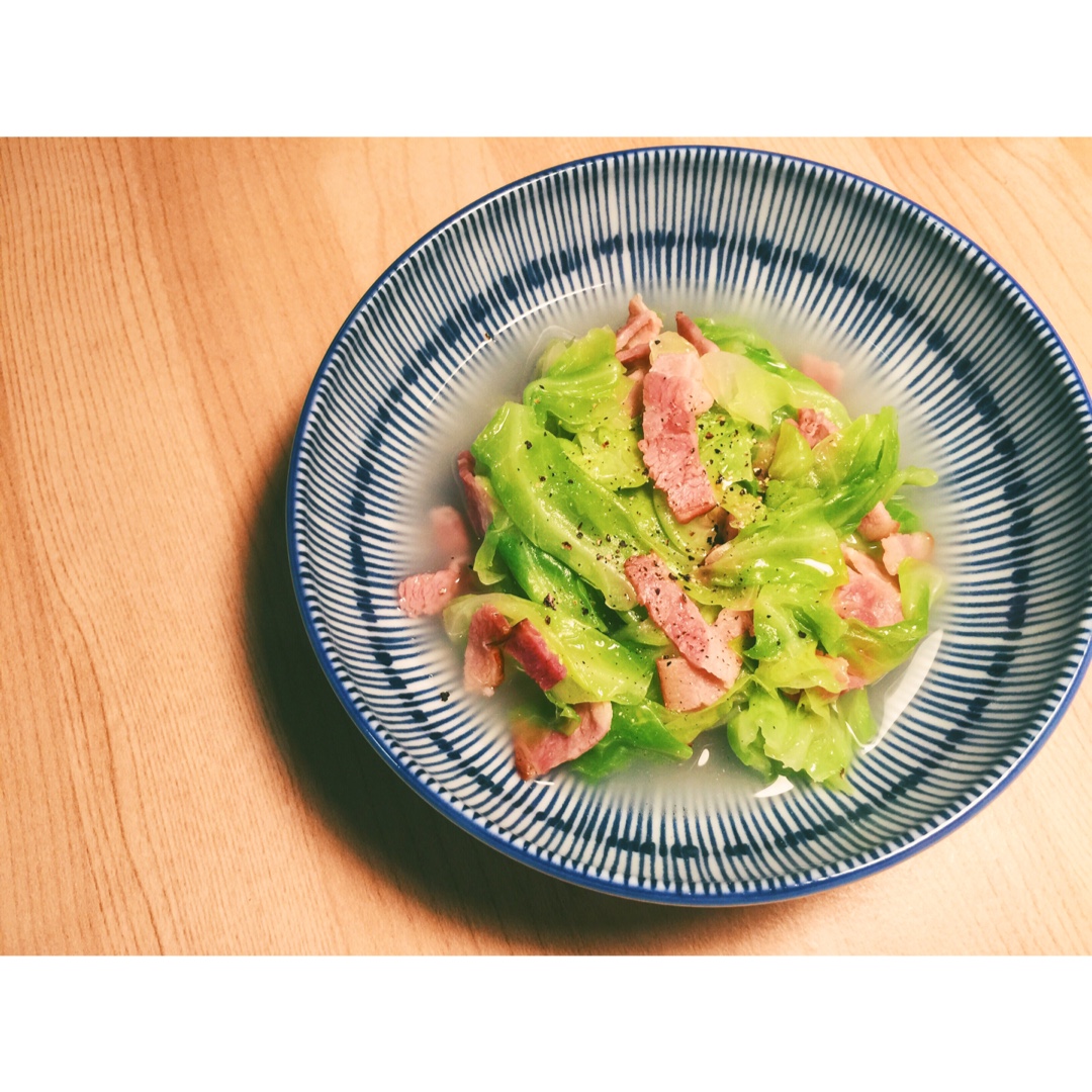 《昨日的美食》之卤高丽菜培根