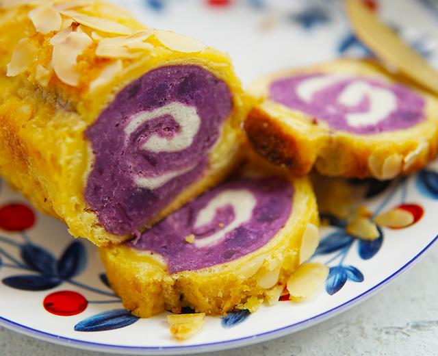 岩烤奶酪紫薯卷的做法