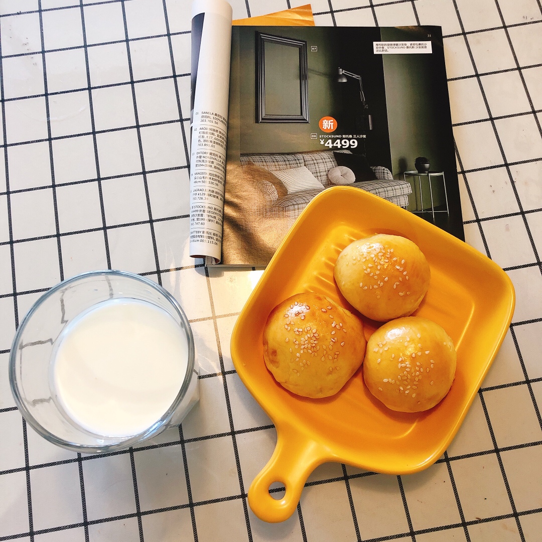鲜奶小餐包-一次性发酵省时省力