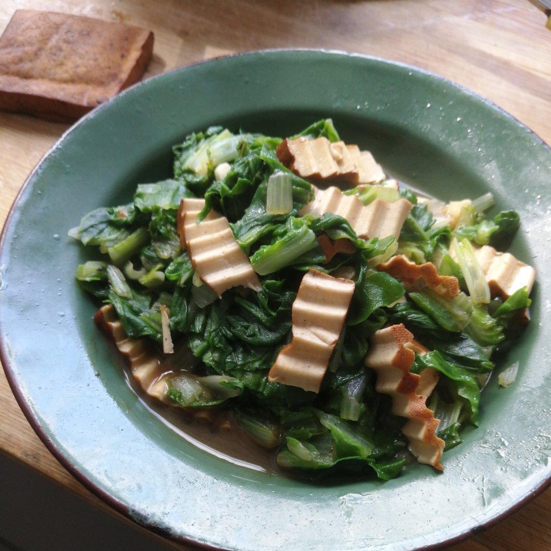 鸡毛菜炒香干