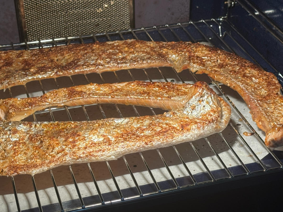 【健康零食】 香香脆脆的烤三文鱼皮