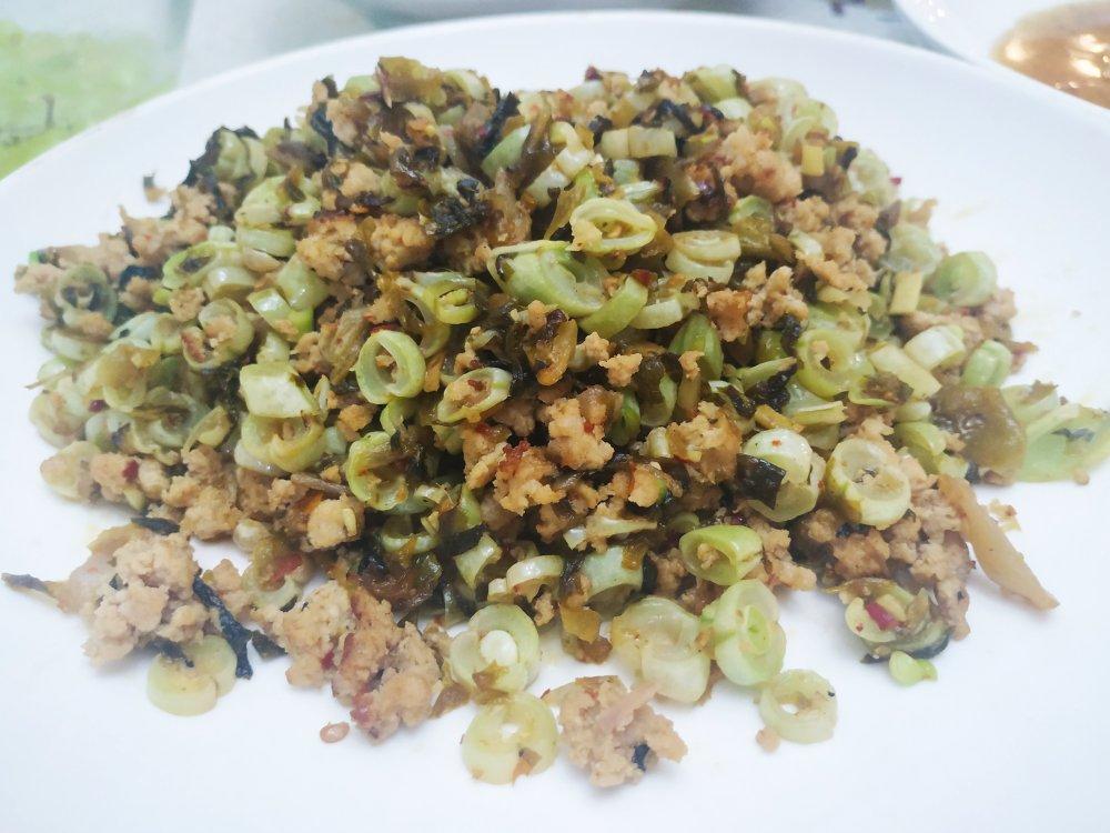 快手下饭菜～腌菜肉沫炒豇豆