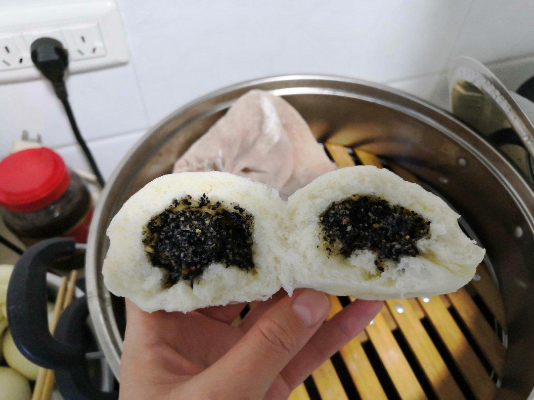 花生芝麻馅包子～一次发酵