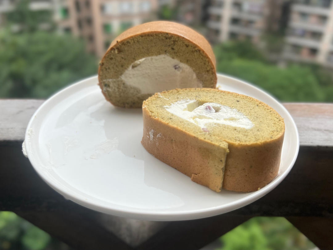 抹茶红豆蛋糕卷