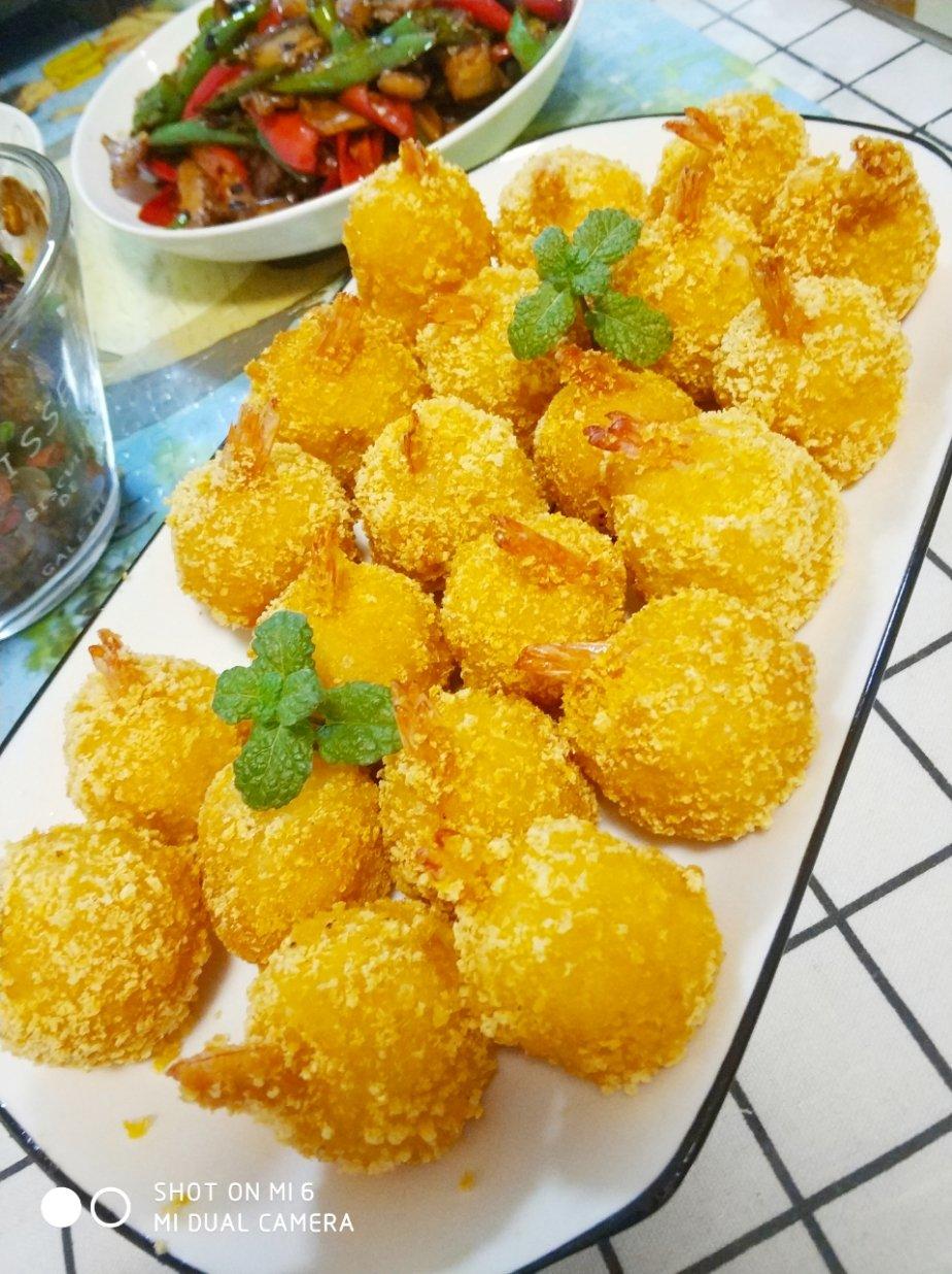 土豆泥鲜虾球
