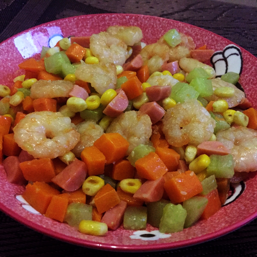 三色炒虾仁