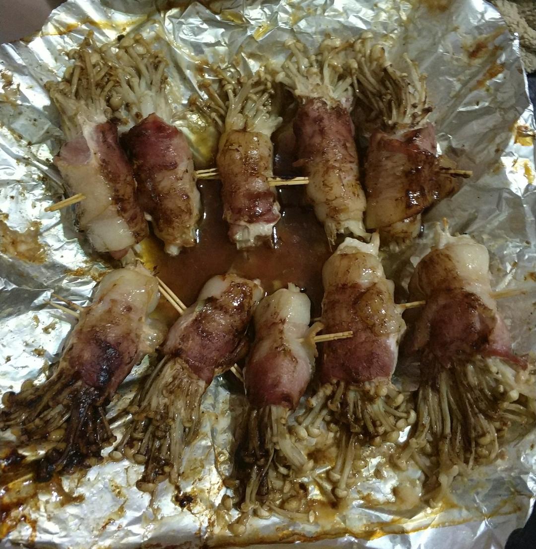 烤培根卷金针菇