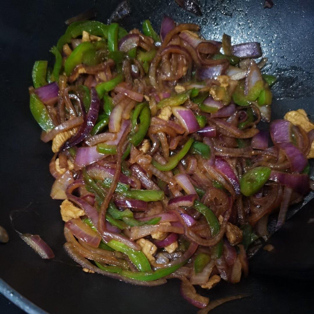 洋葱青椒炒肉丝