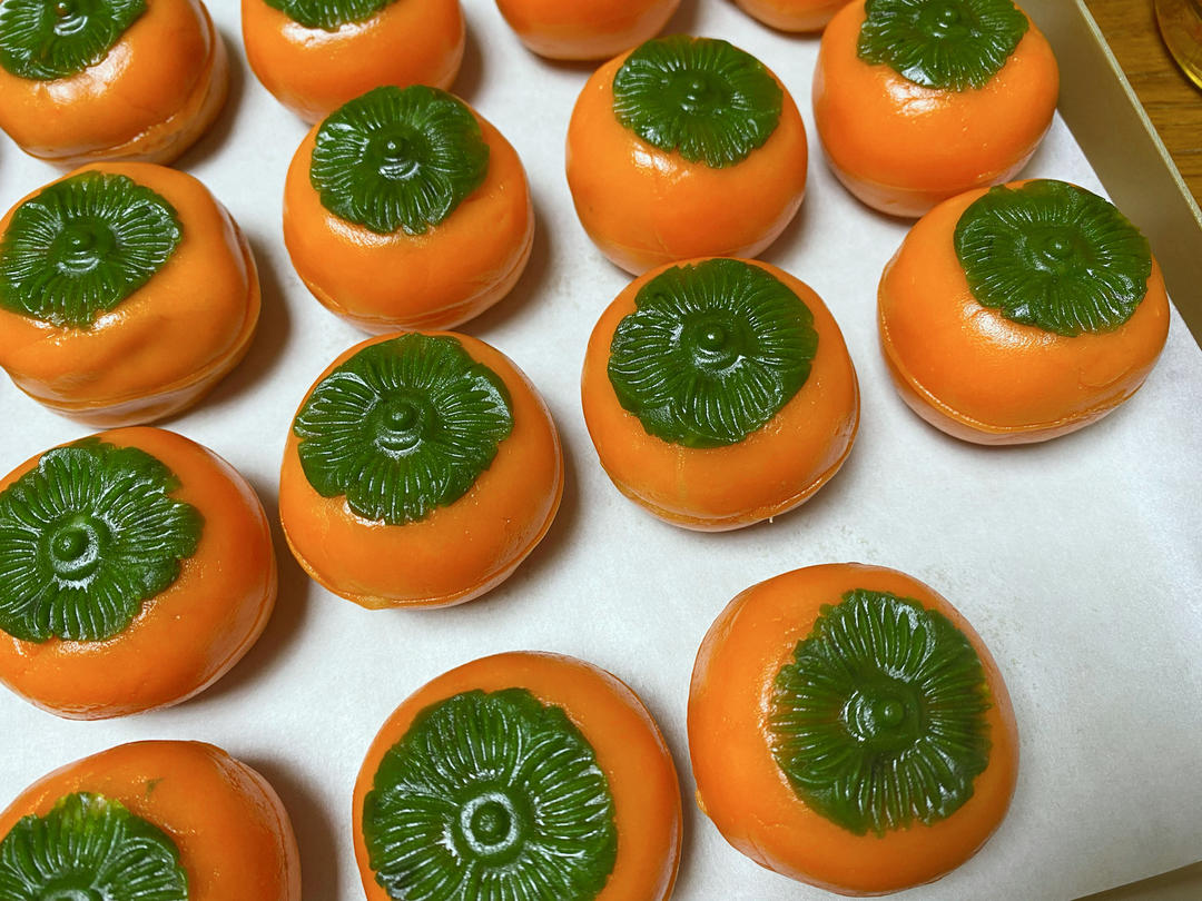 全网独家（原创）柿柿如意—广式金沙奶黄月饼（内附视频做法）