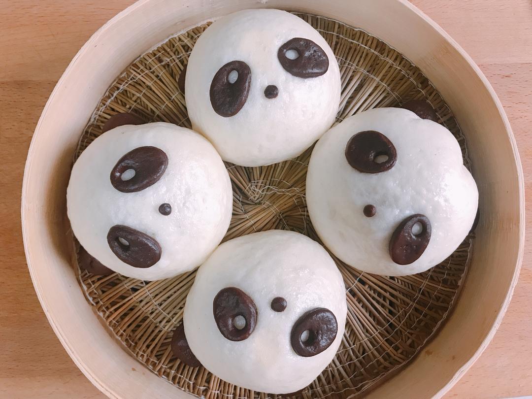 熊猫豆沙包&紫薯包