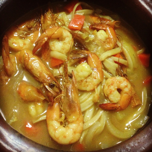 做的娘惹咖喱虾