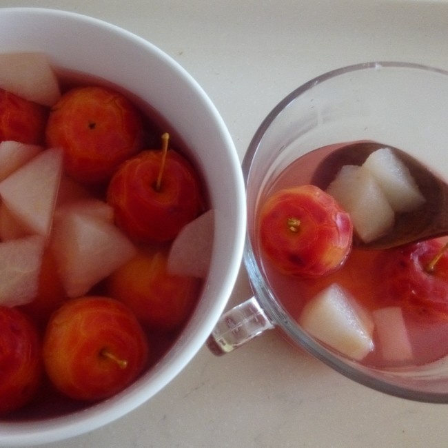 小红沙果炖梨汁