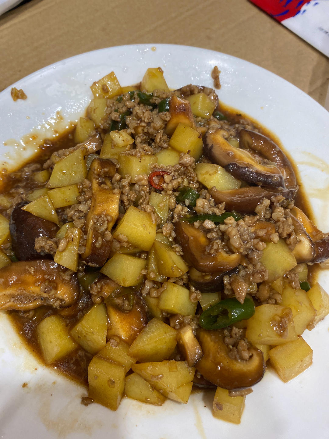 ㊙️香菇土豆肉沫拌饭❗️比外卖还好吃