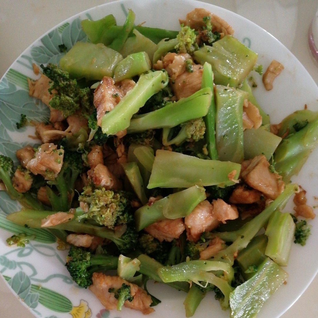 鸡胸肉炒西兰花