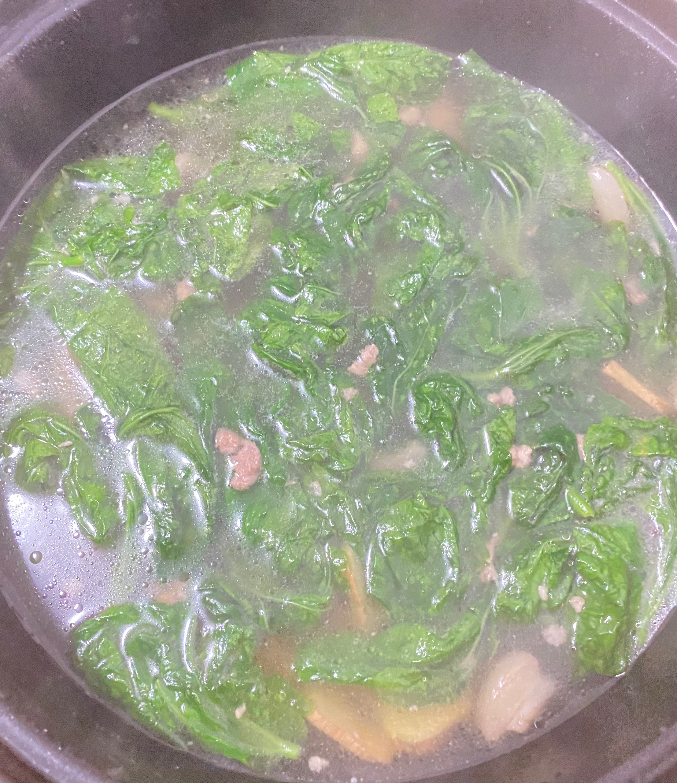 肉汤炖葵菜（冬寒菜/冬葵/东寒菜）的做法